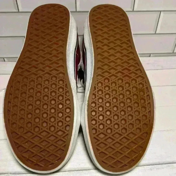 Vans Men's Burgundy and White High-Top Sneakers - Picture 13 of 13